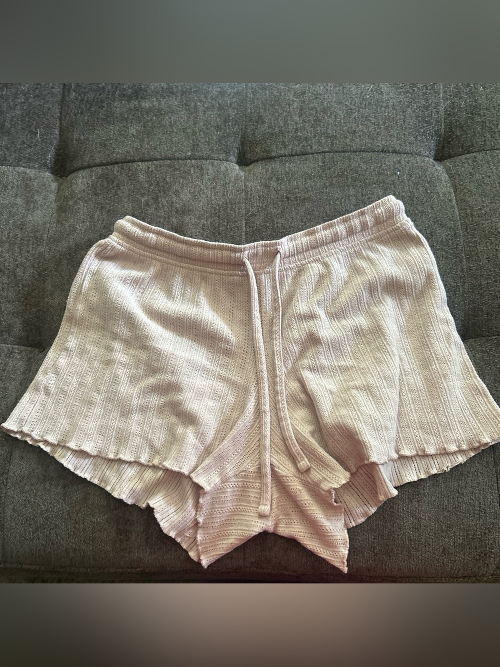Women’s Rib-Knit Lounge Shorts - Cream
